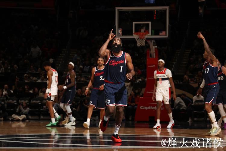 哈登三节狂砍43分快船横扫奇才 魔术击败公牛豪取4连胜